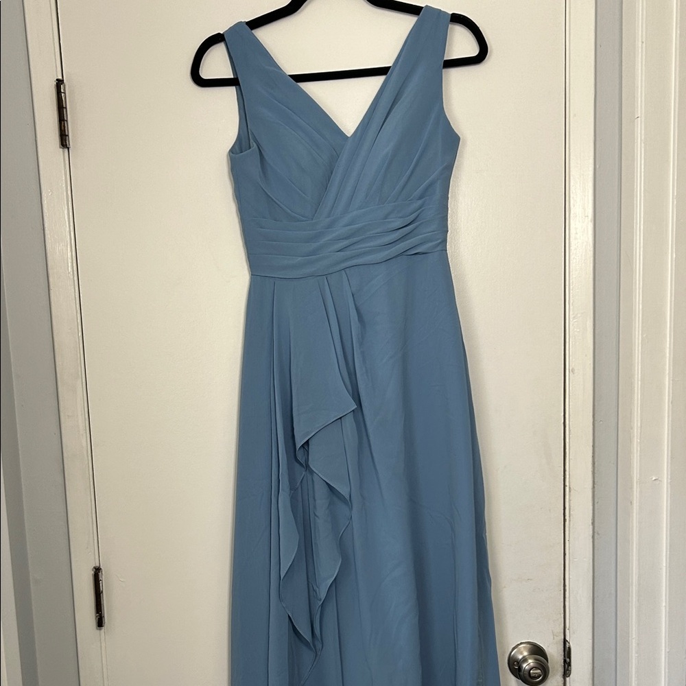 Azazie Elegant Blue Sleeveless Dress Gown Formal Homecoming Dance Party Bridal